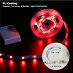 Battery Powered LED Strip Lights with Timer, 6.56 ft RGB DIY Lights with Remote Control for Bedroom, TV, Party, Piano, Cabinet, Decor, Indoor Use