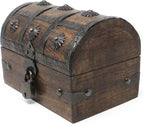 Nautical Cove Handmade Pirate Treasure Chest for Kids Prizes & Classroom with Lock and Skeleton Keys – Lockable Wooden Storage Chest Box, Pirate Decor, Decorative Wooden Box - X-Small 6.5x4.5x4.5