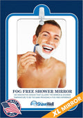 Shave Well XL Anti-Fog Shaving Mirror | X-Large Fogless Hanging Bathroom Shower Mirror with Handheld Option for Men and Women | Includes Long-Lasting Removable Adhesive Hook for Wall