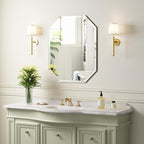 Silver Wall Mirror-Beveled Edge Frameless Mirror for Bathroom, Vanity, Bedroom, Rectangle Mirrors （18X24inch）