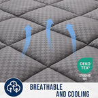 OLANLY King Quilted Fitted Mattress Pad – Soft Down Alternative Pillow Top Mattress Topper, Cooling Comfort Breathable Mattress Cover, Machine Washable Deep Pocket Mattress Protector, Dark Grey