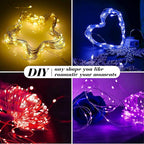ZGWJ 12 Pack Fairy Lights Battery Operated, 7ft 20 Mini LED Fairy String Lights Silver Wire 3 Modes for DIY, Parties, Wedding, Bedroom, Halloween Christmas Decoration Mixed-Color
