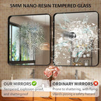 32×36 Bathroom Mirror for Vanity - Rustproof Framed Wall Mirror with Explosion-Proof Tempered-Glass & Rounded Corners for Over Sink, Bedroom, Entryway, Modern Matte Frame, Horizontal/Vertical