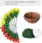 Artificial Fake Hanging Flowers with Basket for Fall Decoration, 12 Bundles Faux Silk Morning Glory Plants for Outdoor Planters, Realistic UV Resistant Artificial Flowers for Outside Porch Garden