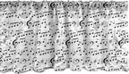 Ambesonne Music Window Valance Pack of 2, Abstract Style Professional Pattern Notes and Clef Sheet Play Writing Print, Rod Pocket Curtain Valances for Kitchen Bedroom, 42" X 18", Black White