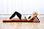 Leewadee - Comfortable Japanese Floor Mattress Used As Thai Floor Bed with Triangle Cushion, Futon Mattress Or Thai Massage Mat, 67 x 21 inches, Green Red