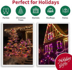 LAMPHOME Super-Bright Extendable Orange Purple and Green halloween Lights Decoration 100Lights 19.6ft UL Certified Mini Bulb String Lights Set for Outdoor Halloween Christmas Tree Garden Holiday Decor