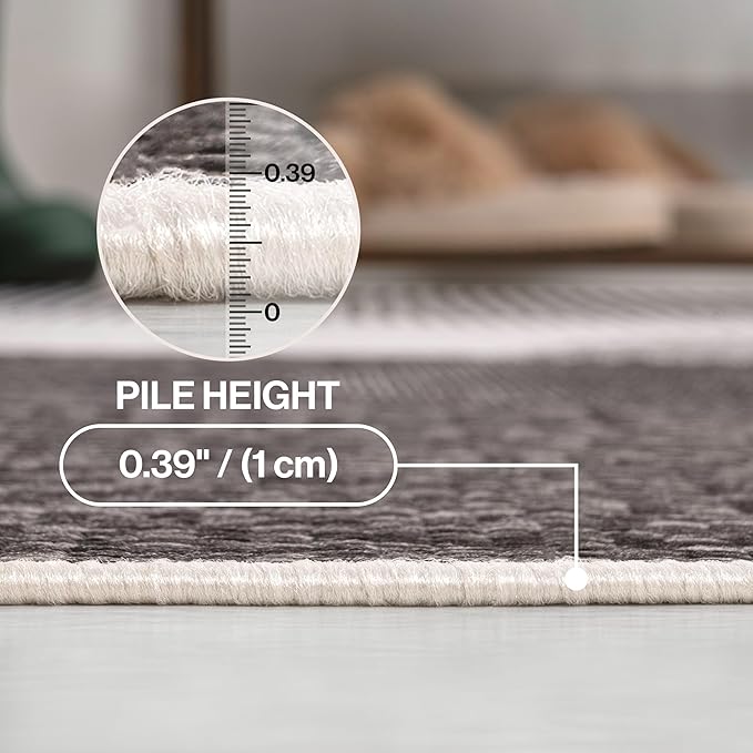 JONATHAN Y Geometric Organic Shapes Indoor Outdoor Area Rug 4X6 Cream/Black, Zia Modern for Backyard, Patio, Porch, Easy-Cleaning, High Traffic, Pet-Friendly, Non-Shedding (TSN306A-4)