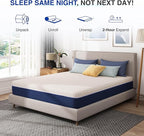 10 Inch Twin Size Mattress, Gel Cooling Memory Foam Mattress in A Box, Medium Firm Feel for Back Pain Relief, CertiPUR US Certified