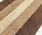 Custom Size Modern Geometric Pattern Carpet Runner Rug for Hallways, Slip Resistant Latex Rubber Backed, 31 inch Wide X Customized Length, Squares Brown, 31 inch X 35 feet