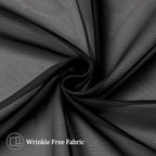 Aiyufeng Black Curtains - Farmhouse Semi Sheer Window Covering, Light & Airy Privacy Panels for Bedroom, Living Room, Patio, Glass Door, 40 inch Width x 45 inch Length, Set of 2
