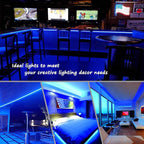 48ft Blue LED Rope Lights Outdoor Waterproof - 324 LEDs Christmas Rope Lights, 120V ETL Certified, Connectable to 192ft, w/24 Mounting Clips & Screws - Patriotic Porch Decor