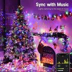 BrizLabs Smart Christmas String Lights,115FT 300 LED Color Changing Christmas Lights App & Voice Control, Cool White & Multicolor Mini Light String, Music Sync Xmas Tree Light for Indoor Outdoor Decor