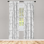 Ambesonne Black and White Curtains, Scribble Swirling Motifs Spiral Floral Stems Modern Abstract Scroll, Window Treatments 2 Panel Set for Living Room Bedroom, Pair of - 28" x 84", White Charcoal Grey