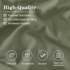 Monbix Queen Comforter Set - 7 Pieces Light Sage Green Bed in a Bag Queen Bedding Sets with Comforters, All Seasons Down Alternative Comforter Bed Set with Sheets, Pillowcases & Shams