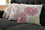 Ambesonne Vintage Throw Pillow Cushion Case Pack of 4, Bohemian Ornamental Leaves Dahlia Pattern Geometric Art Curlicue Motif, Modern Accent Double-Sided Digital Printing, 20", Dark Pink and Khaki