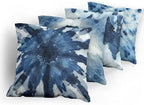 Ambesonne Watercolor Throw Pillow Cushion Case Pack of 4, Abstract Design Ikat Inspired Tribal Themed Painting Look Oceanic Tones Print, Modern Accent Double-Sided Digital Printing, 24", Slate Blue
