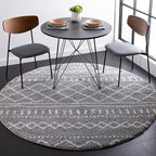SAFAVIEH Arizona Shag Collection Area Rug - 5'1" Round, Grey & Ivory, Moroccan Design, Non-Shedding & Easy Care, 1.6-inch Thick Ideal for High Traffic Areas in Living Room, Bedroom (ASG741G)