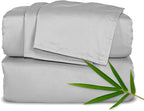 Twin XL Sheets by Pure Bamboo, Genuine 100% Organic Viscose Derived from Bamboo Bed Sheet Set, Luxuriously Soft & Cooling, Double Stitching, Lifetime Quality Promise (Twin XL, Silver Pearl)