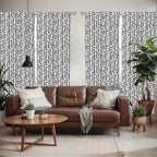 Ambesonne Black and White Window Curtains Pack of 2, Modern Grunge Botany Motif Monochrome Brush Paint Style Strokes, Lightweight Set with Rod Pocket, 4 Panels of - 28" x 84", White and Black