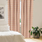 Ambesonne Scandinavian Window Curtains, Flower Like Motifs Folk Art in Tangerine Tones, Lightweight Decorative Panels Set of 2 with Rod Pocket, 56" x 63", Sienna Sky