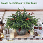 50 Pcs Christmas Greenery Pines Branch Pine Branches Artificial Green Pine Stem - Real Touch for Vase DIY Crafts Flower Arrangement Home Indoor Christmas Decor(18 Inch)