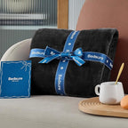 Bedsure GentleSoft Fleece Blanket Twin Size Black - 300GSM Lightweight Plush Fuzzy Cozy Soft Warm Blanket for Bed, Sofa, Couch, Travel, Camping, 60x80 inches