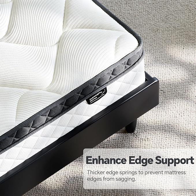 King Size Mattress in a Box, 12 Inch Hybrid Mattress with Individual Pocket Spring & Memory Foam, Soft, Motion Isolation, Medium Firm Comfort for Pressure Relief, CertiPUR-US Certified