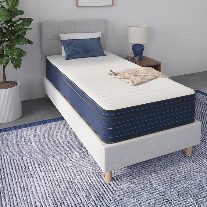 NapQueen Twin-XL Size, 12 Inch New Victoria Hybrid Cooling Gel Infused Pocket Spring and Memory Foam Mattress, Bed in a Box, CertiPUR-US Certified
