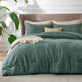 Bedsure Full Comforter Set - Emerald Green Soft Bedding for All Seasons, Cationic Dyed Bed Set, 3 Pieces, 1 Full Size Comforter (82"x86") and 2 Pillow Shams (20"x26"+2")