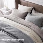 Bedsure Queen Comforter Set - Warm Taupe Soft Bedding for All Seasons, Cationic Dyed Bed Set, 3 Pieces, 1 Queen Size Comforter (90"x90") and 2 Pillow Shams (20"x26"+2")