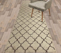 Custom Size Modern Runner Rug Carpet for Hallway Entryway Foyer Kitchen, Slip Resistant Latex Rubber Backed 31 inch Wide X Customized Length, Trellis Beige, 31 inch X 24 feet