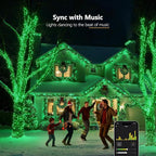 Brizled Smart Christmas Lights, 66FT 200 LED Color Changing Christmas Tree Lights App & Voice Control, Dimmable Red & Green WiFi Xmas String Light Music Sync for Indoor Outdoor Xmas Tree Wedding Party