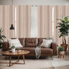 Ambesonne Southwestern Window Curtains Pack of 2, Traditional Vertical Borders Inspired by Prehistoric Art Ikat Style, Lightweight Set with Rod Pocket, 4 Panels of - 28" x 95", Brown Coral