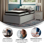 Flash Furniture Capri Comfortable Sleep 12" Hybrid Pocket Spring and Foam Mattress in a Box, Foam Pocket Spring Hybrid Mattress for Pressure Relief, Twin