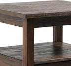 SIMPLIHOME Warm Shaker SOLID WOOD 20 inch Wide Rectangle Transitional End Table in Distressed Charcoal Brown for the Living Room and Bedroom