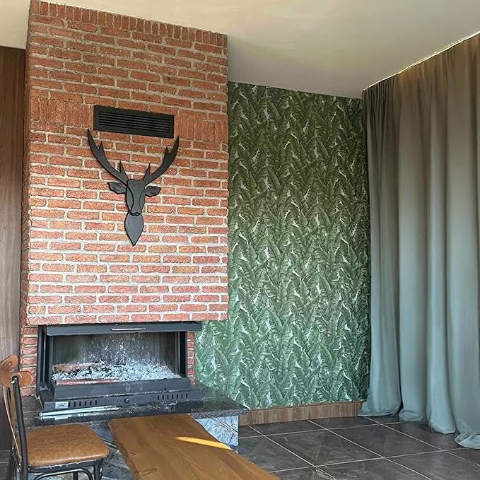 Handmade Wooden Deer Head Wall Mount - 29.5" Handcrafted Faux Taxidermy Deer Bust, Rustic Farmhouse Wall Decor Sculpture for Living Room, Entryway, Man Cave
