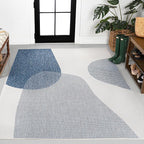JONATHAN Y Geometric Organic Shapes Indoor Outdoor Area Rug 4X6 Cream/Navy, Zia Modern for Backyard, Patio, Porch, Easy-Cleaning, High Traffic, Pet-Friendly, Non-Shedding (TSN306B-4)