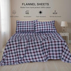 RUVANTI Flannel Sheets Queen Size - 100% Cotton Double Brushed Bed Sheets, Deep Pockets 16 Inches Queen Sheet Set, All Seasons Breathable & Extra Soft - Warm & Cozy, 4 Piece, Noel