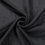 Aiyufeng Sheer Black Kitchen Curtains 24 inch Length 2 PCS, Semi Sheer Linen Curtains for Bedroom, Faux Linen Textured Burlap Short Tier Farmhouse Cafe Curtains for Small Windows, 30Wx24L inch