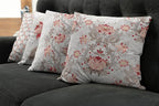 Ambesonne Vintage Throw Pillow Cushion Case Pack of 4, Ethnic Folkloric Flower Motifs in Neutral Tones Nostalgic Floral, Modern Accent Double-Sided Digital Printing, 24", Salmon Vermilion