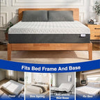 12 Inch Green Tea Memory Foam Mattress, Queen Memory Foam Mattress in a Box, Gel Infused Foam for Pressure Relief and Cool Sleep, CertiPUR-US Certified, Medium Firm