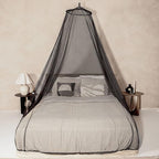 Black Mosquito Net for Single to King-Sized Beds – 2 Openings or Fully-Enclosed Bed Canopy – Conical Design for Decoration or Travel – Free Bag & Hanging Kit for Easy Setup