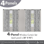 Ambesonne Black and White Window Curtains Pack of 2, Modern Grunge Botany Motif Monochrome Brush Paint Style Strokes, Lightweight Set with Rod Pocket, 4 Panels of - 28" x 95", White and Black