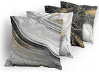 Ambesonne Marble Throw Pillow Cushion Case Pack of 4, Obsidian Like Ornaments Natural Stone Stains and Veins Golden Yellow Tone, Modern Accent Double-Sided Digital Printing, 20", Charcoal Grey Coconut