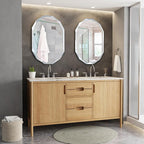 Silver Wall Mirror-Beveled Edge Frameless Mirror for Bathroom, Vanity, Bedroom, Rectangle Mirrors（24X36inch）