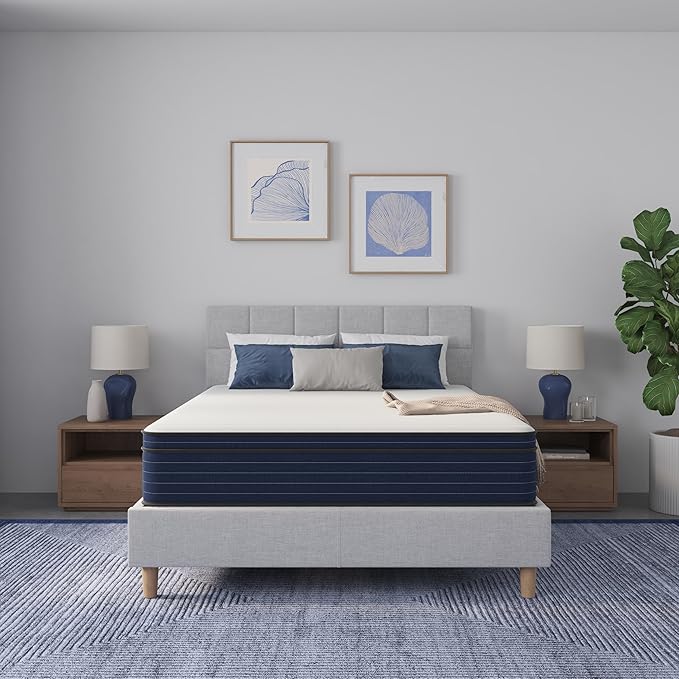 NapQueen Full Size, 12 Inch New Victoria Hybrid Cooling Gel Infused Pocket Spring and Memory Foam Mattress, Bed in a Box, CertiPUR-US Certified
