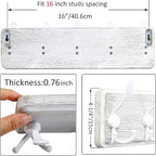 WEBI Coat Rack Wall Mount,5 Triple Hooks for Hanging Coats,16" Hole to Hole,Coat Hooks Wall Mounted,Coat Hanger Wall Hook Rack Rail for Clothes,Jacket,White