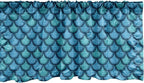 Ambesonne Fish Scale Window Valance Pack of 2, Nautical Design Realistic Graphic Water Drops on Half Circles Print, Rod Pocket Curtain Valances for Kitchen Bedroom, 54" X 18", Blue and Turquoise