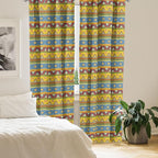 Ambesonne Aztec Curtains, Traditional Classic Tribal Style Folk Motif Sun Mexican Culture Image, Window Treatments 2 Panel Set for Living Room Bedroom, Pair of - 28" x 63", Yellow Orange